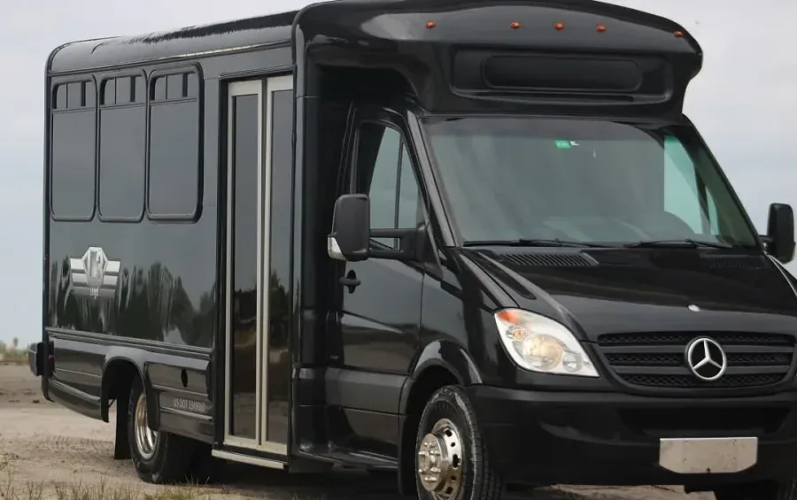Black Mercedes party bus ready for a Tampa night out.