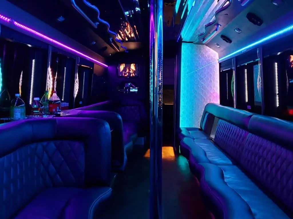 party bus limousine service tampa by l3limo – 32 guests party bus